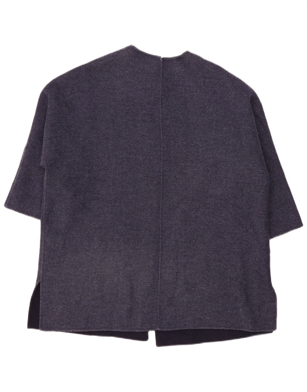 Sobretudo feminino oversized manga 3/4 ZARA Reino Unido 10 pequeno lã azul marinho