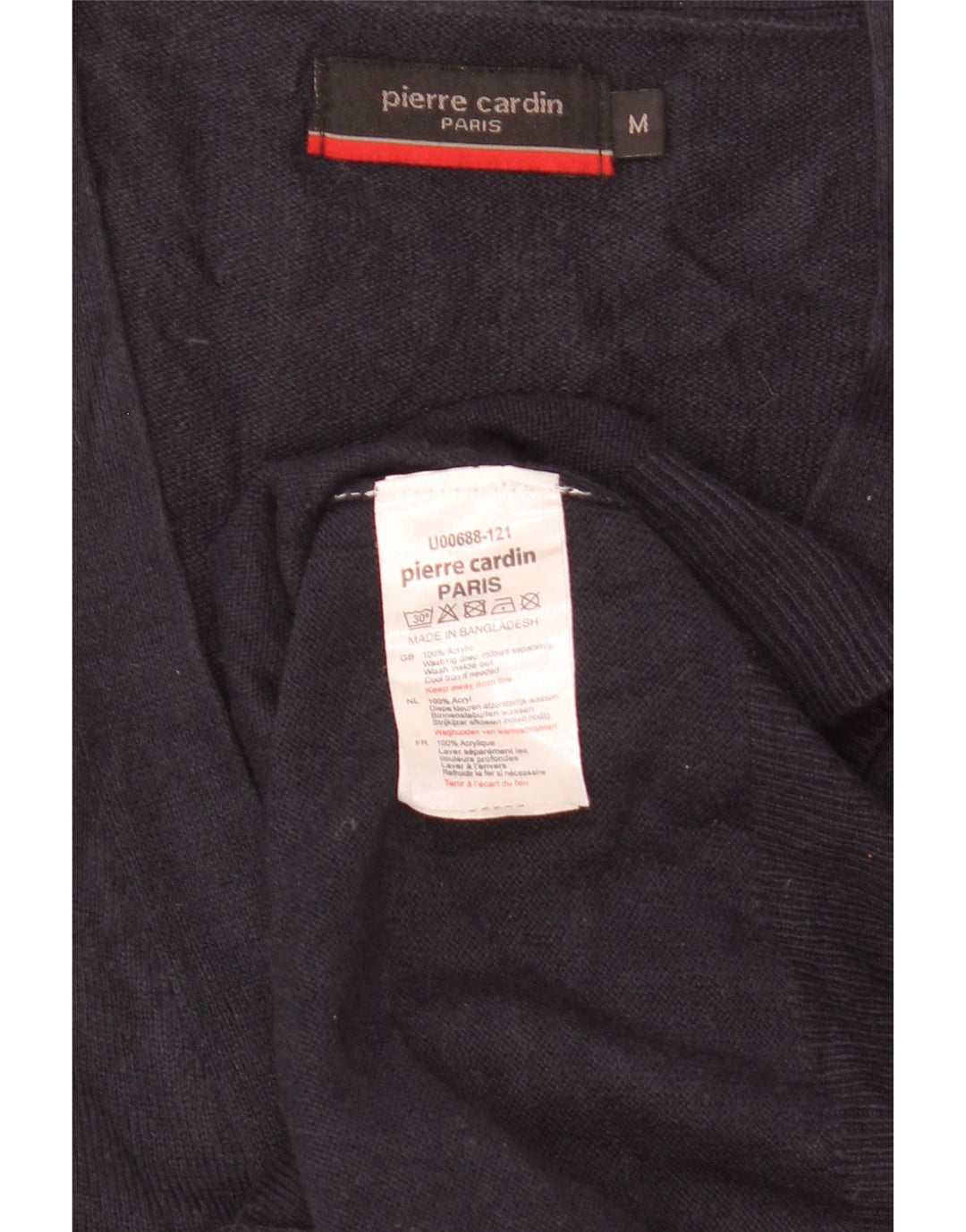 Suéter cardigã masculino Pierre Cardin médio azul marinho acrílico