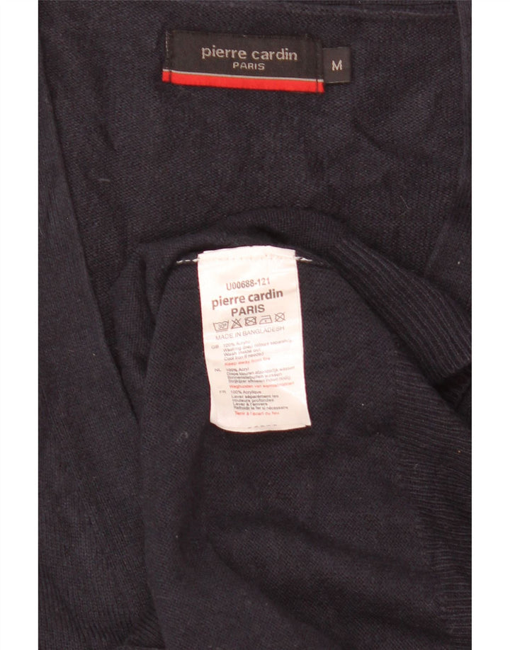 Suéter cardigã masculino Pierre Cardin médio azul marinho acrílico