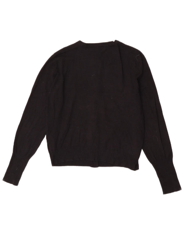 Suéter cardigã feminino Marks & Spencer Reino Unido 12 viscose preta média