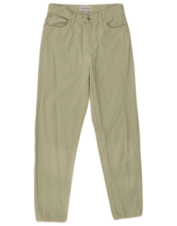 Calça jeans reta feminina Calvin Klein W28 L28 algodão verde
