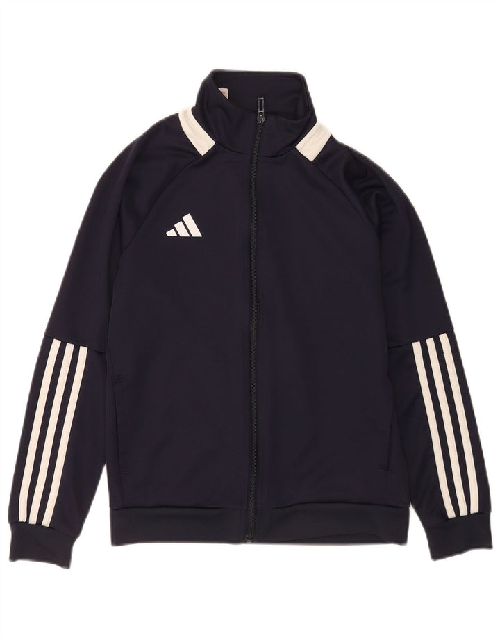 Casaco de treino Adidas Boys 11-12 anos azul marinho poliéster