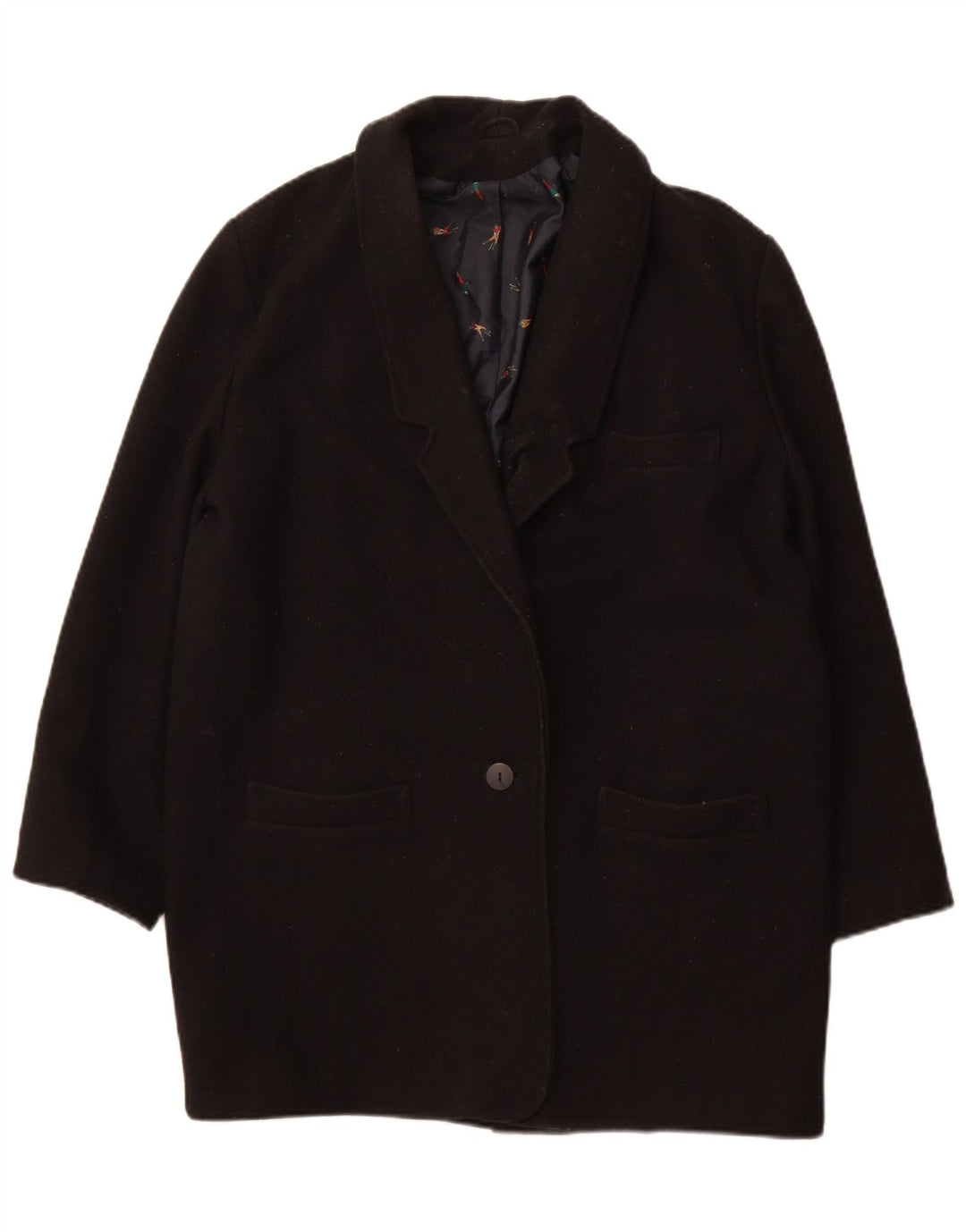 ST. Sobretudo feminino BERNARD UK 14 lã preta média
