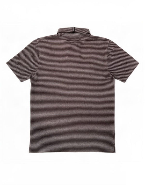 Camisa polo masculina Puma grande poliéster listrado cinza