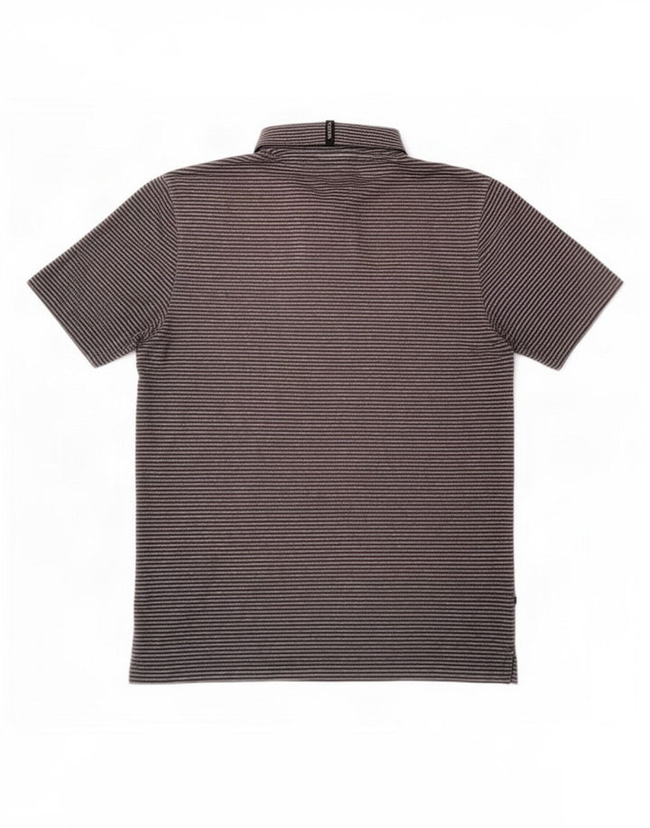 Camisa polo masculina Puma grande poliéster listrado cinza