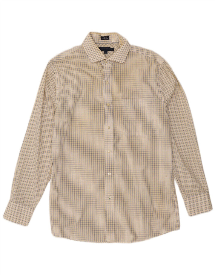 Camisa masculina Tommy Hilfiger Slim Fit tamanho 15 1/2 médio branco guingão