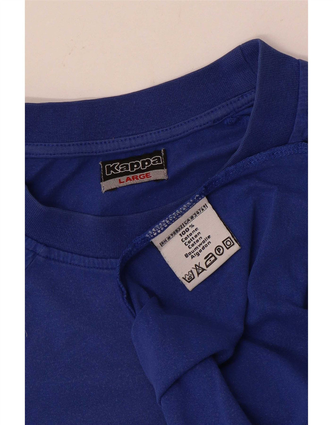 Camiseta masculina Kappa Top grande algodão azul