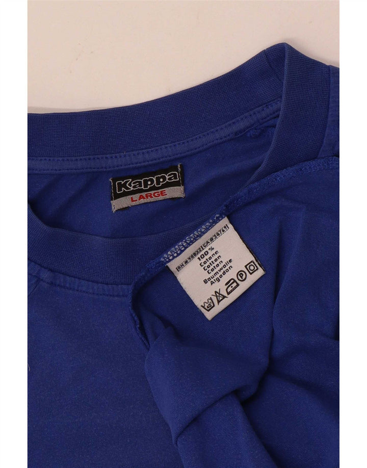 Camiseta masculina Kappa Top grande algodão azul