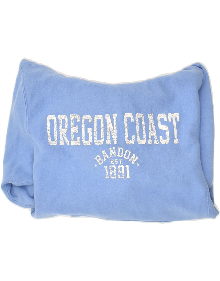 VINTAGE Mens Graphic Hoodie Jumper XS Blue Cotton Vintage Vintage and Second-Hand Vintage from Messina Hembry 