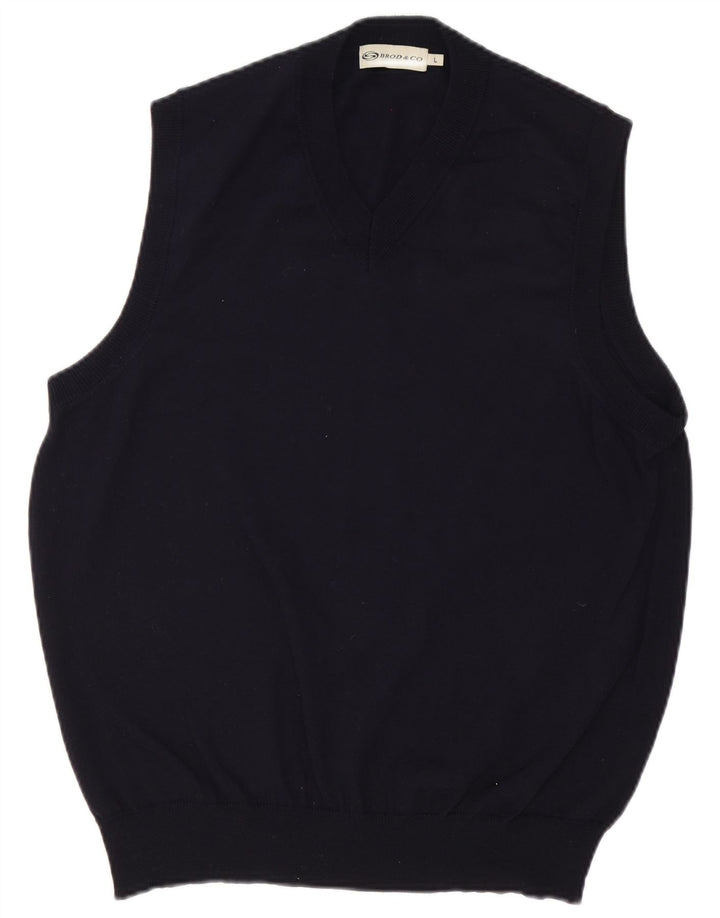 Colete masculino vintage regata grande azul marinho poliacrílico