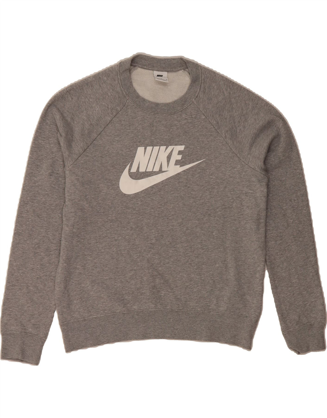 NIKE Womens Graphic Sweatshirt Jumper UK 14 Medium Grey Cotton Vintage Nike and Second-Hand Nike from Messina Hembry 