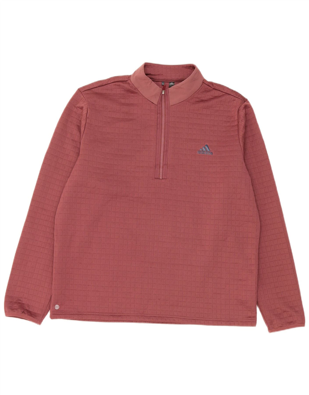 Adidas Mens Zip Neck Pullover Treino Top Grande Poliéster Borgonha