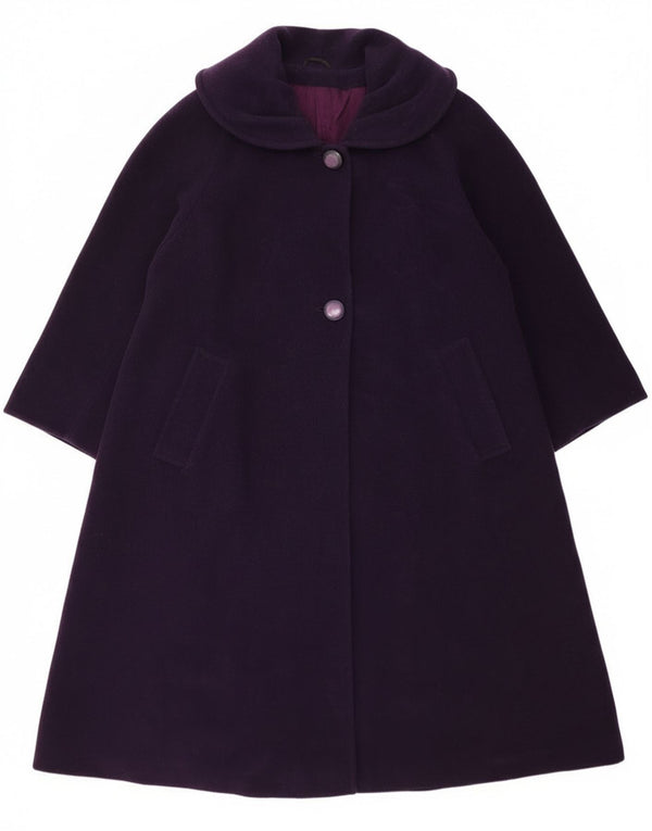 Sobretudo de grandes dimensões para mulheres vintage Reino Unido 14 grandes lãs virgens roxas