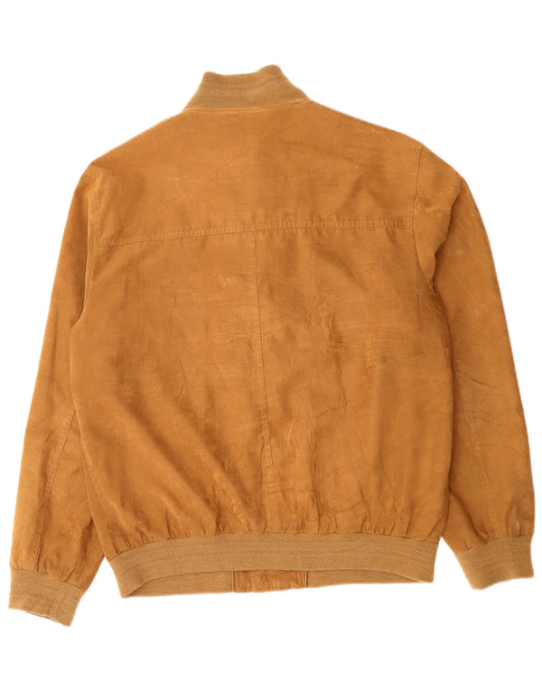 Jaqueta bomber masculina vintage UK 40 grande poliéster marrom