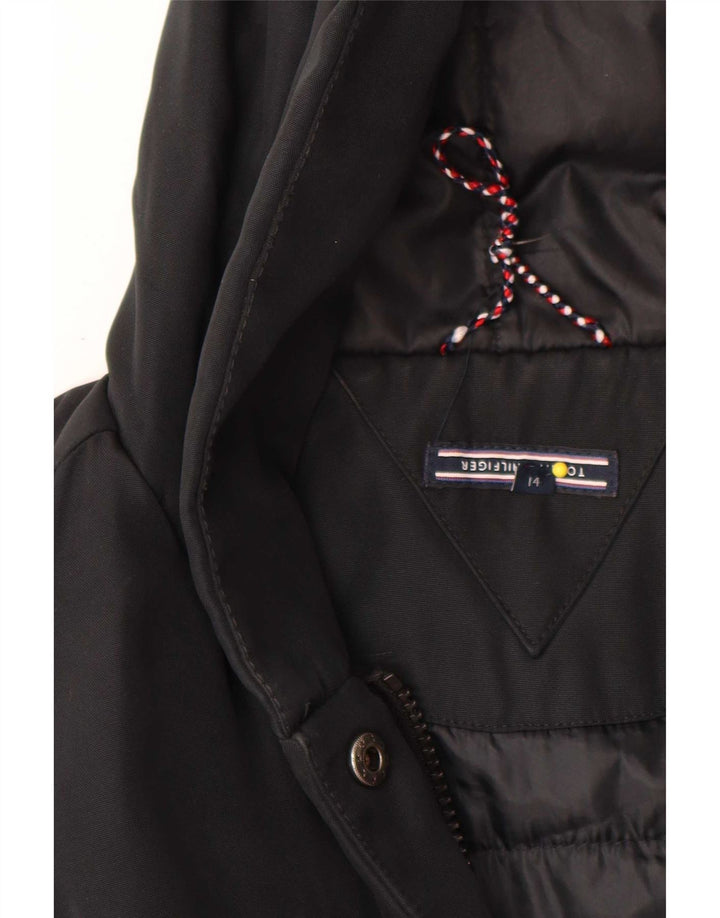 Jaqueta Parka com capuz para meninas Tommy Hilfiger 13-14 anos poliéster preto