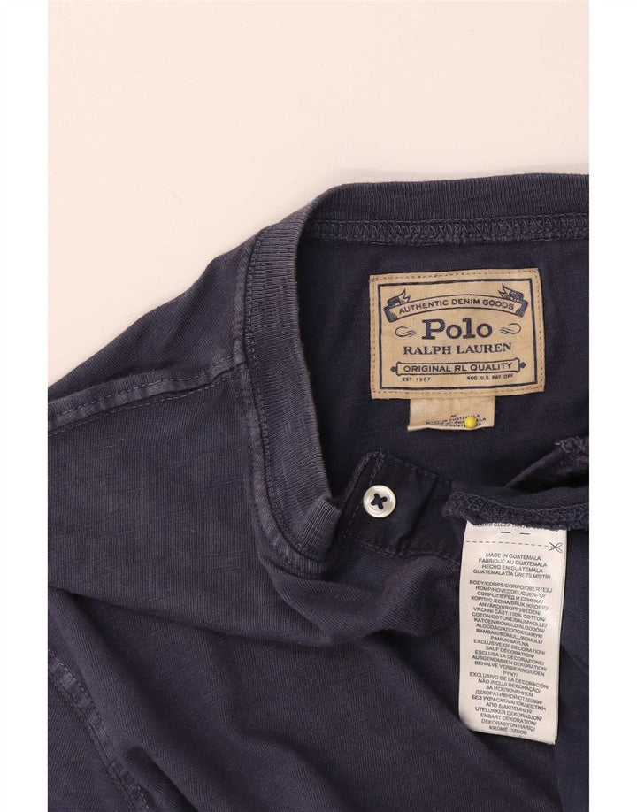 Top masculino Polo Ralph Lauren manga comprida médio algodão azul marinho