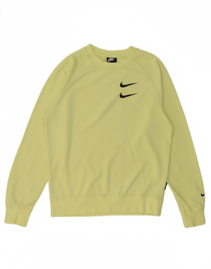 Nike masculino gráfico moletom jumper pequeno algodão amarelo
