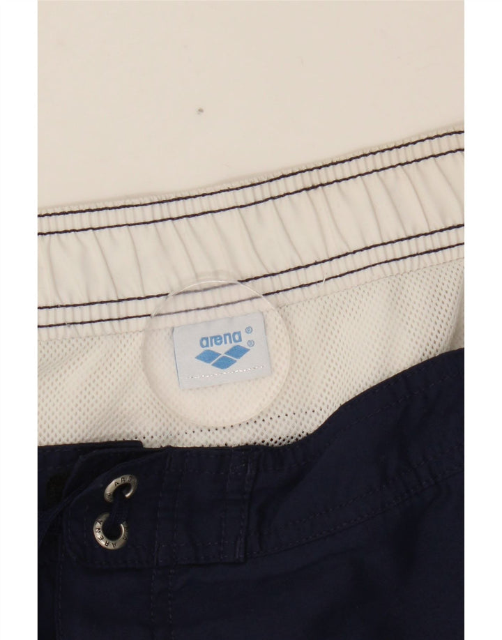 Arena Mens Graphic Natação Shorts Médio Azul Marinho Colorblock
