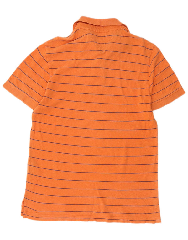 Camisa polo masculina Tommy Hilfiger Custom Fit XS algodão listrado laranja