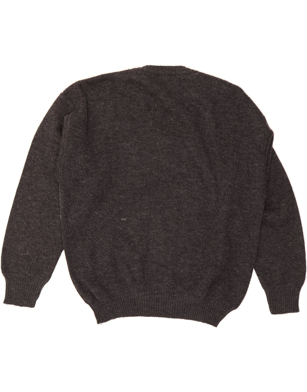 GIEMME Mens V-Neck Jumper Sweater XL Grey Striped Acrylic Vintage Giemme and Second-Hand Giemme from Messina Hembry 