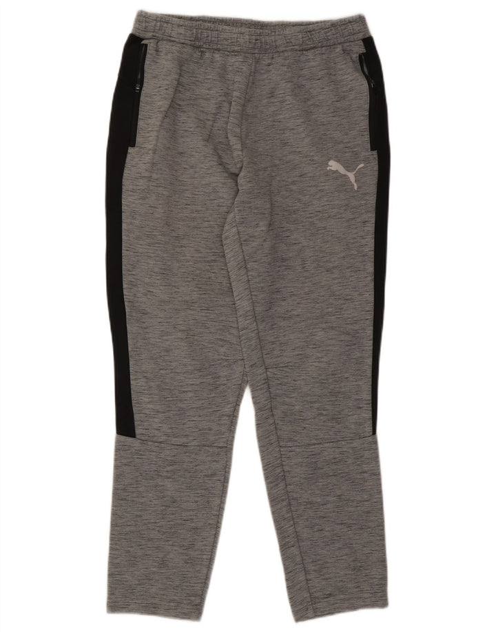 Calça de treino masculina Puma cinza médio algodão colorblock