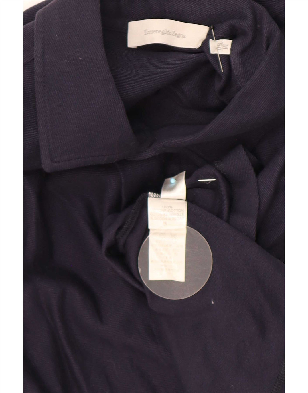 Camisa masculina Ermenegildo Zegna IT 50 algodão azul marinho médio