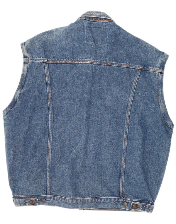Casucci Mens Denim Gilet UK 44 2XL Algodão Azul