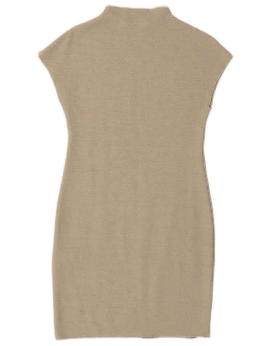 Vestido bainha feminino Zara Reino Unido 14 grande viscose bege