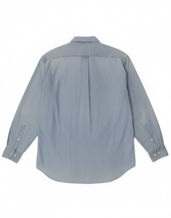 Camisa jeans masculina Fay pequena azul algodão