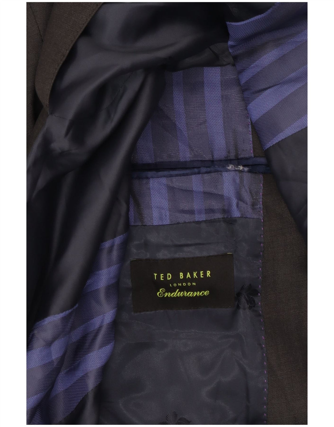 Jaqueta blazer masculina de 2 botões Ted Baker Reino Unido 38 lã cinza médio