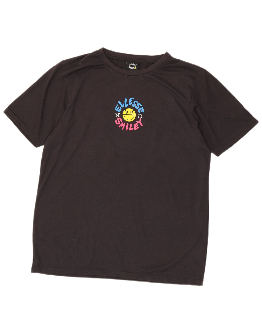 Ellesse Camiseta masculina gráfica Top médio preto poliéster