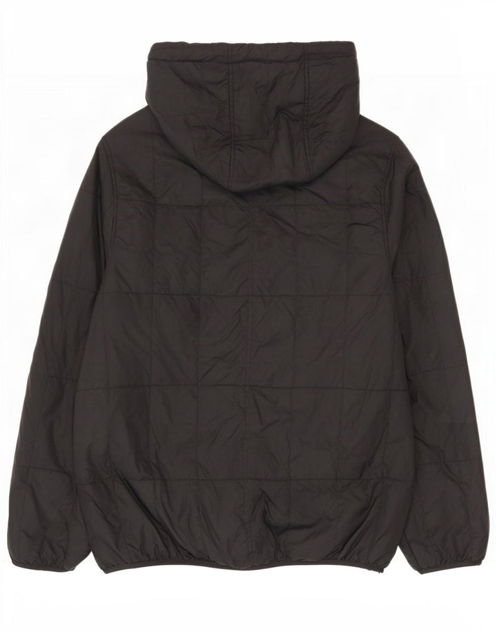 Jaqueta masculina acolchoada com capuz para banco UK 40 grande poliamida preta
