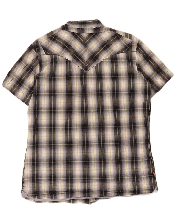 Camisa masculina de manga curta LEVI'S média preta xadrez