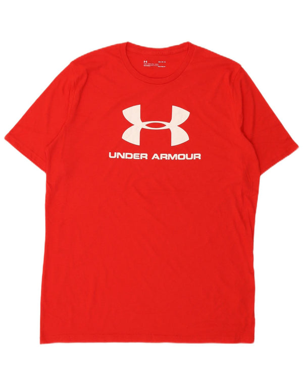 Camiseta masculina Under Armour Heat Gear Graphic Top grande de algodão vermelho