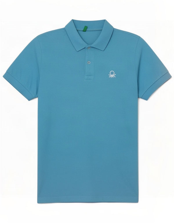 Camisa polo masculina Benetton pequena azul