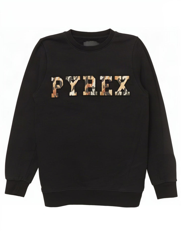 Suéter gráfico feminino Pyrex UK 6 XS algodão preto
