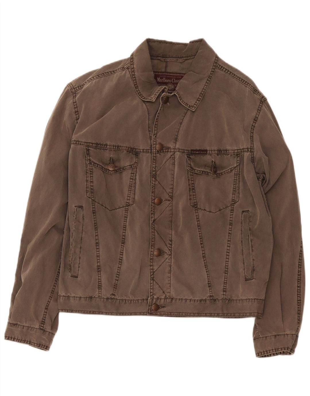 Jaqueta bomber masculina Marlboro Classics Reino Unido 38 algodão marrom médio