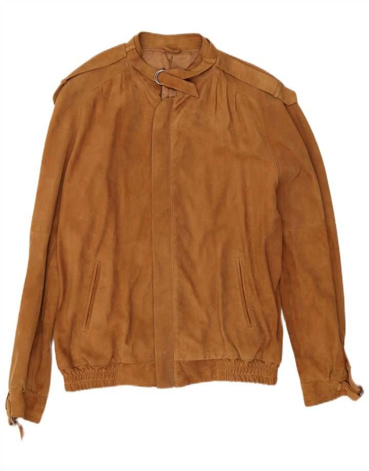 Jaqueta masculina vintage de camurça IT 52 XL couro bege