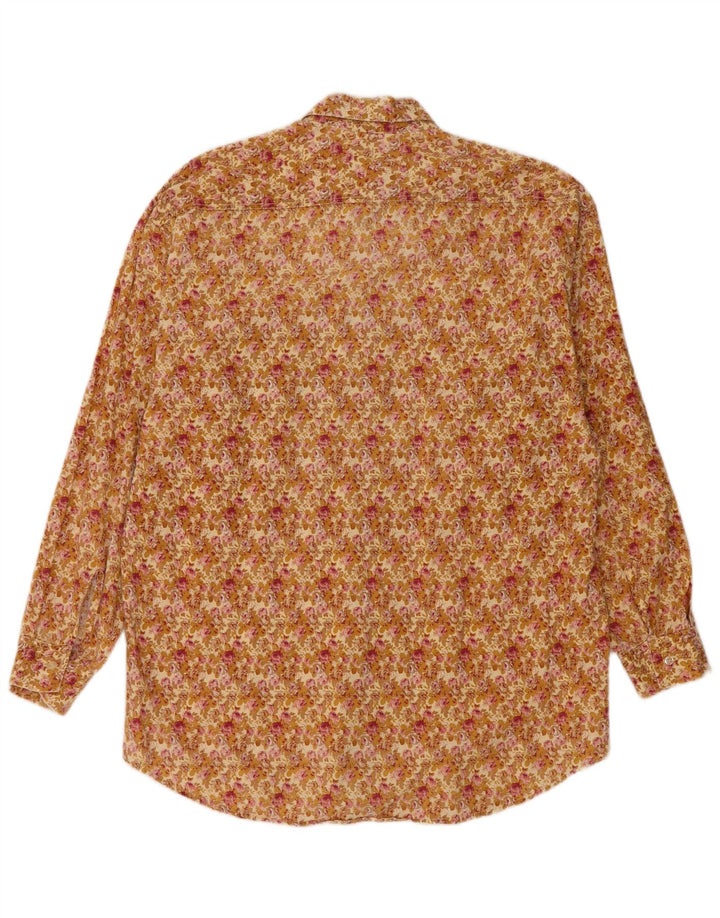Camisa masculina vintage floral verde médio