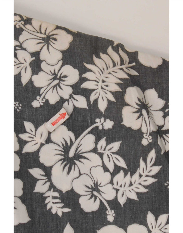 Camisa masculina de manga curta Kappa grande poliéster floral cinza