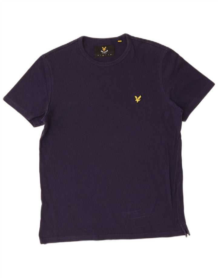 Camiseta masculina Lyle & Scott Top médio algodão azul marinho