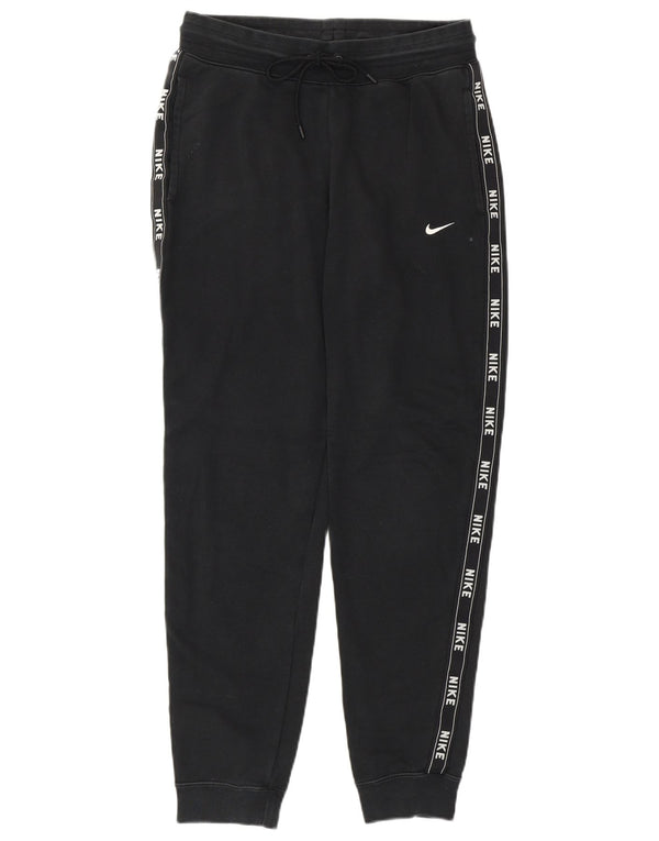 Nike Womens Graphic Tracksuit Calças Joggers UK 10 Pequeno Algodão Preto