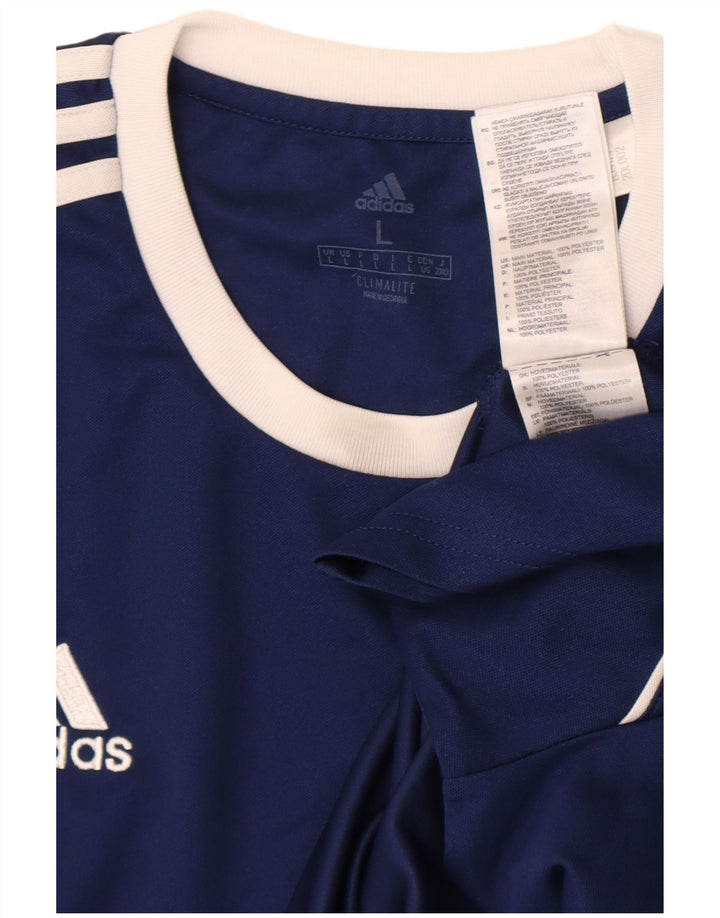 Camiseta Adidas Masculina Climalite Top Grande Azul Marinho Colorblock Poliéster