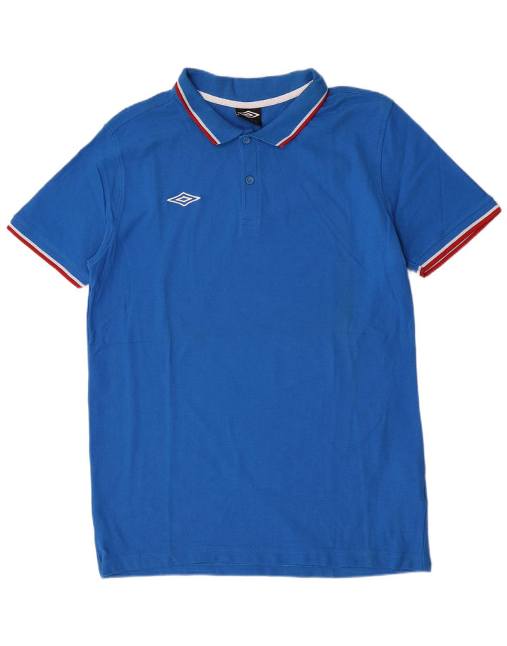 Camisa polo masculina de manga curta Umbro grande algodão azul