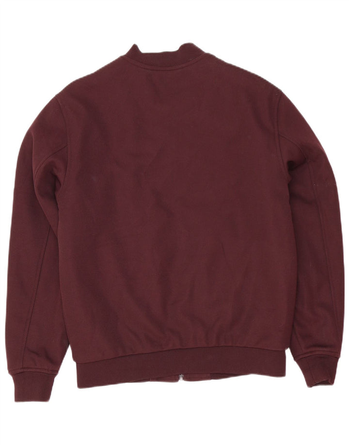Zara Mens Bomber Jacket UK 38 Médio Borgonha Poliéster
