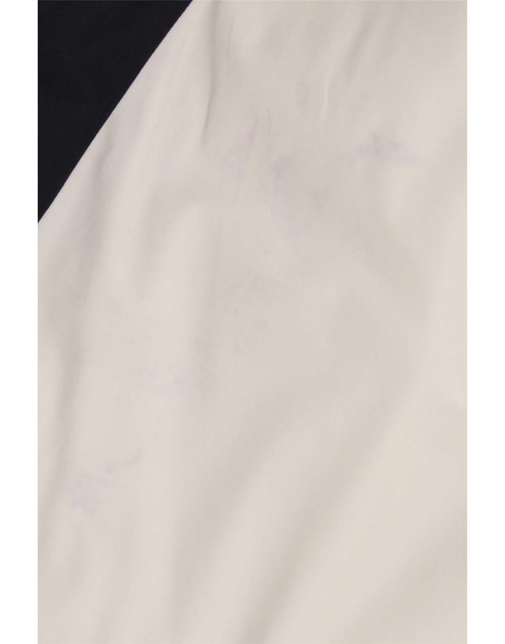 Adidas Womens Tracksuit Top Jacket UK 16 Grande Branco Colourblock Poliéster