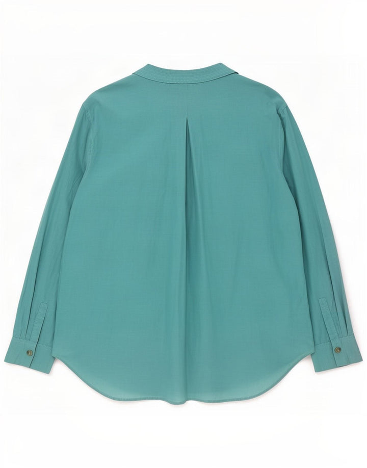Blusa feminina grande Massimo Dutti EU 40 algodão turquesa médio