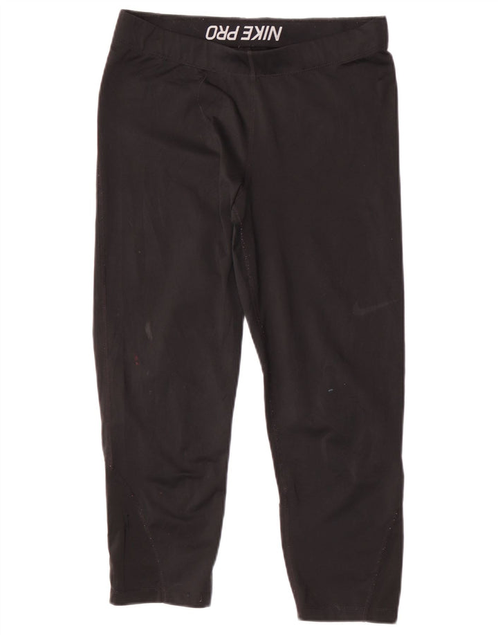 Nike Womens Capri Leggings UK 12 Médio Preto Poliéster