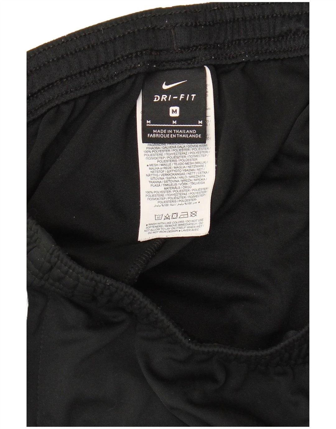 Calça de treino masculina NIKE Dri Fit médio preto colorblock poliéster