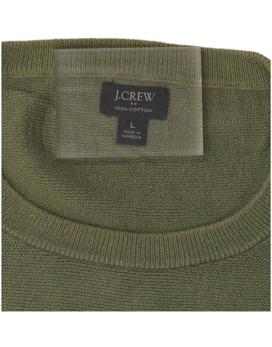 J. Crew Suéter masculino com gola redonda, grande algodão verde